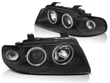 LED Angel Eyes Scheinwerfer für Audi A4 B5 94-98 schwarz CCFL